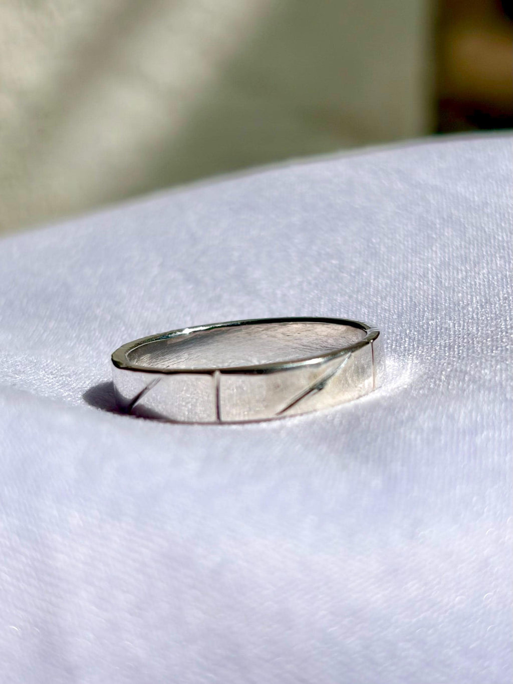 Sterling Silver band/ring, handmade, hand carved design.
