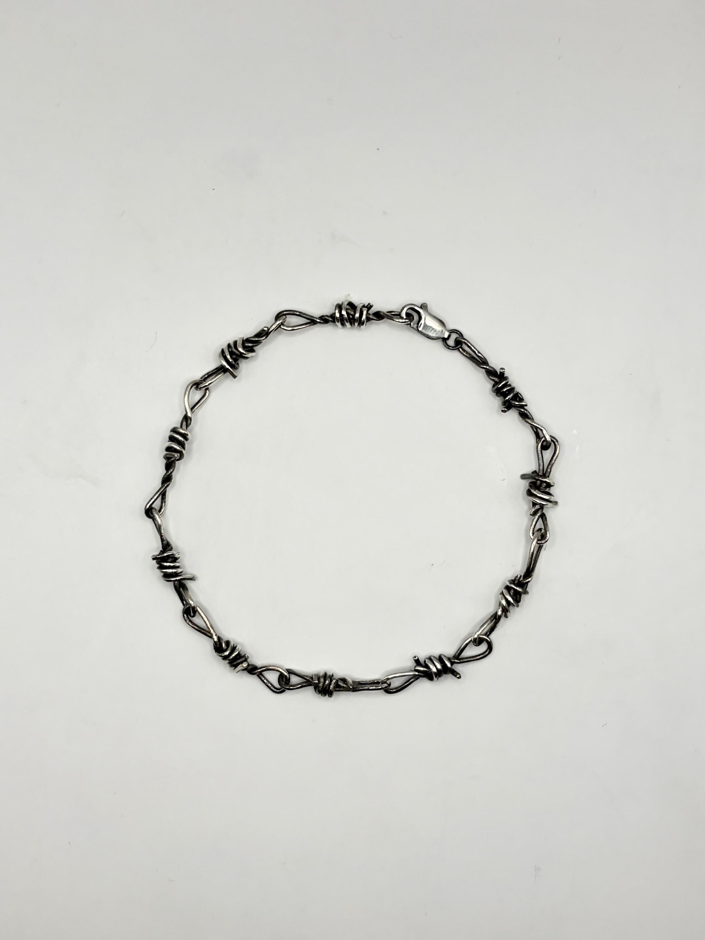 Barbed Wire Bracelet 18 gauge Sterling Silver Wire