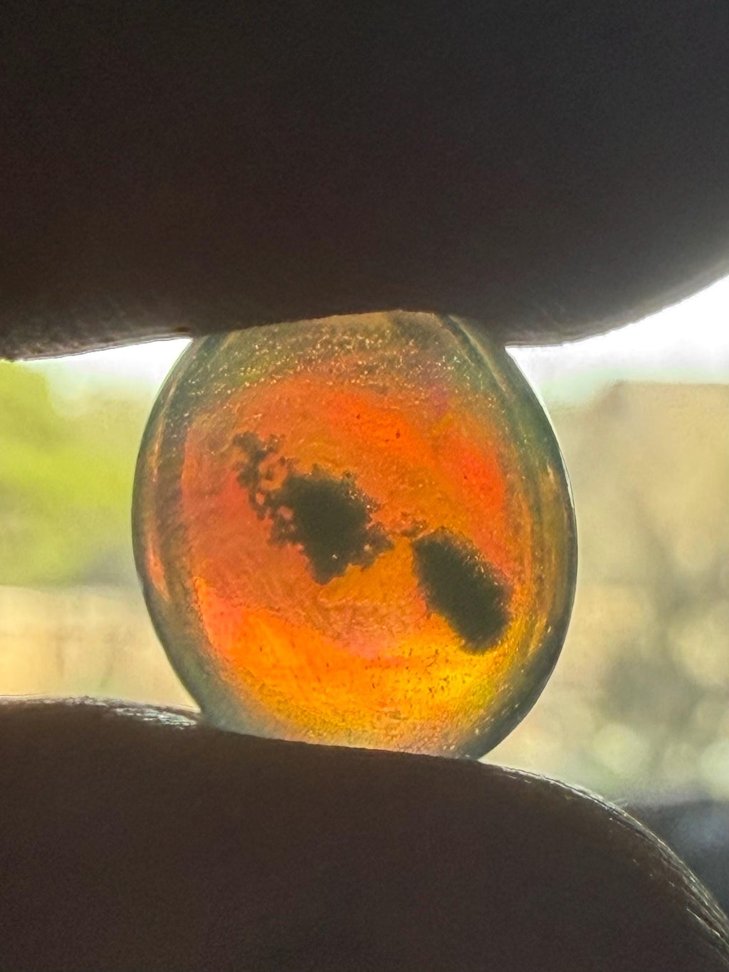 Natural 3.31cts Oval Cabochon-Cut 13x11x4.5mm Color-Play White Opal, untreated.