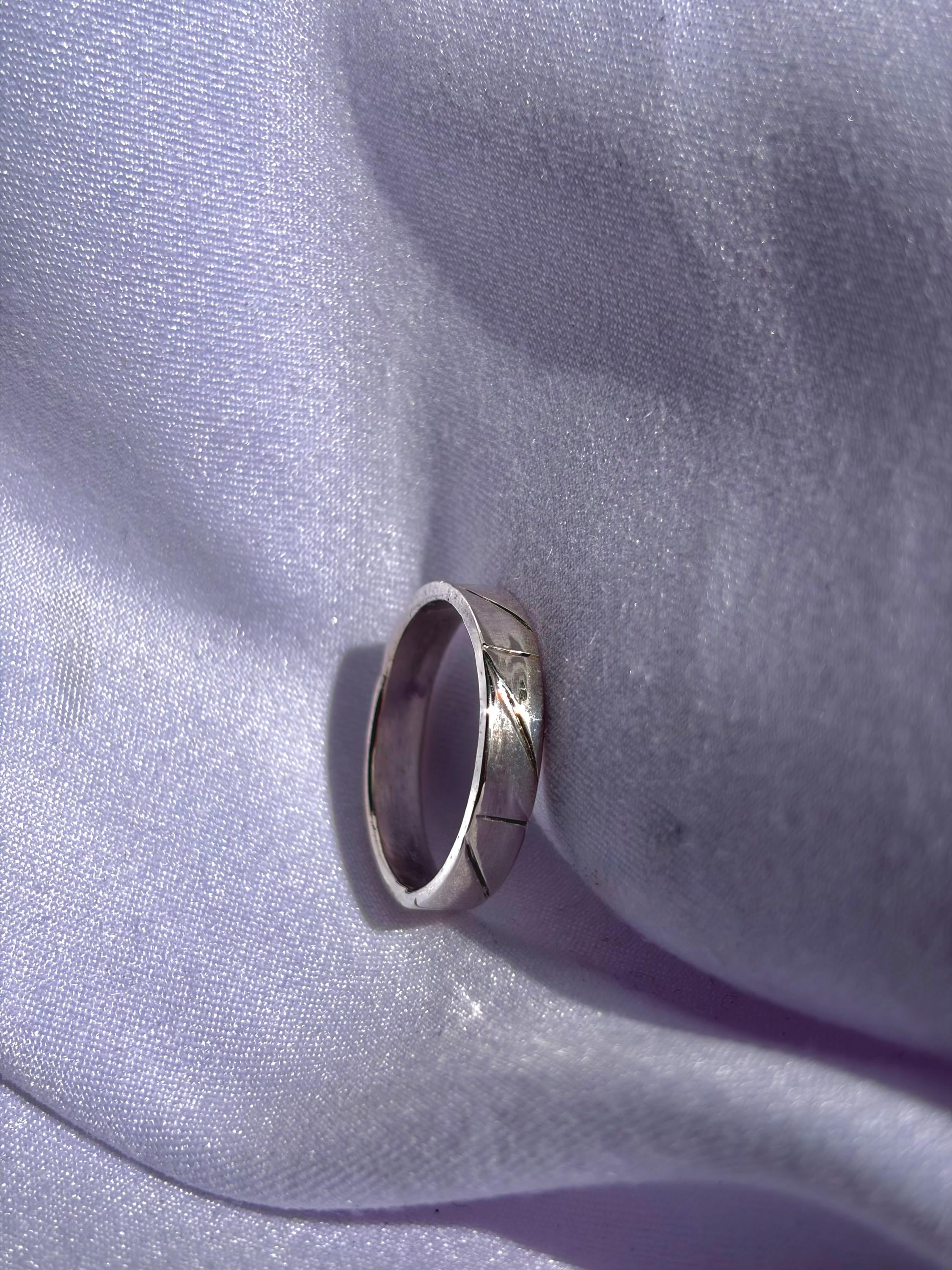 Sterling Silver band/ring, handmade, hand carved design.