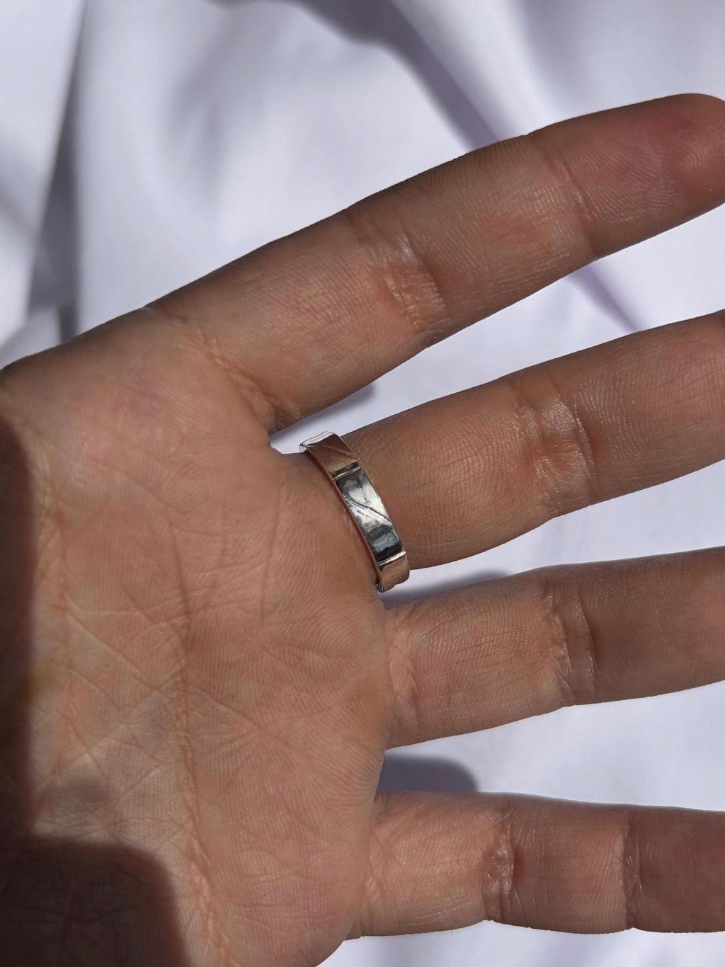 Sterling Silver band/ring, handmade, hand carved design.