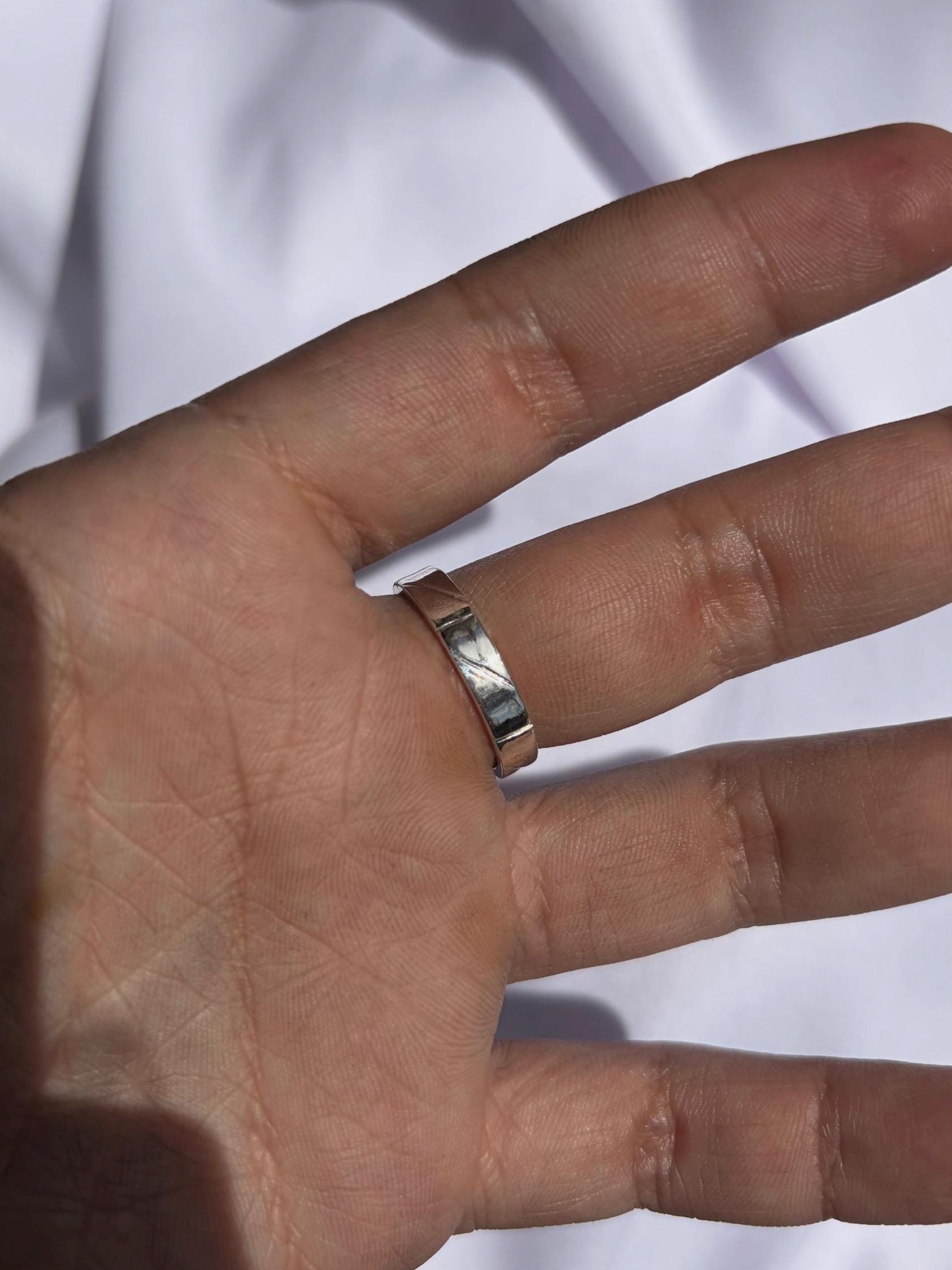 Sterling Silver band/ring, handmade, hand carved design.