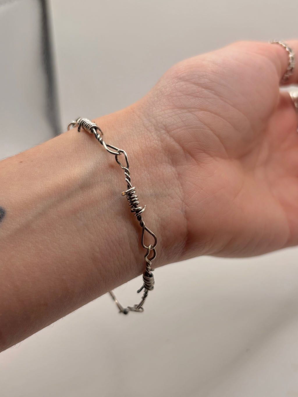 V2 Barbed Wire Bracelet 20 gauge Sterling Silver Wire