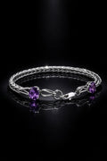 Natural Double Amethyst Foxtail Bracelet .925 Sterling Siver Bracelet