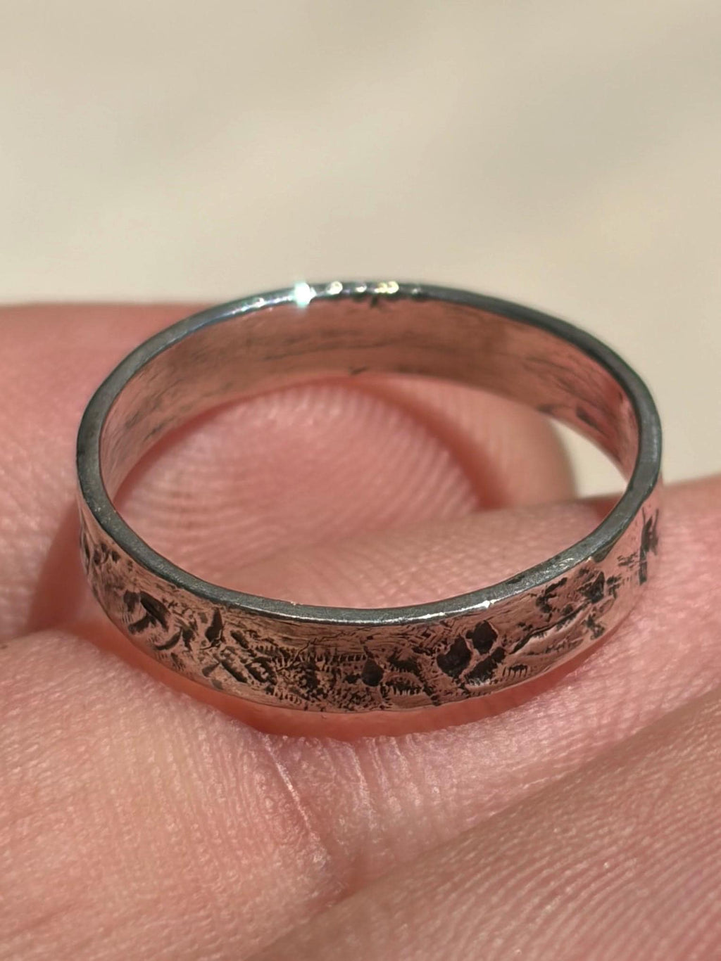 Crater Band/Ring .925 Sterling Silver