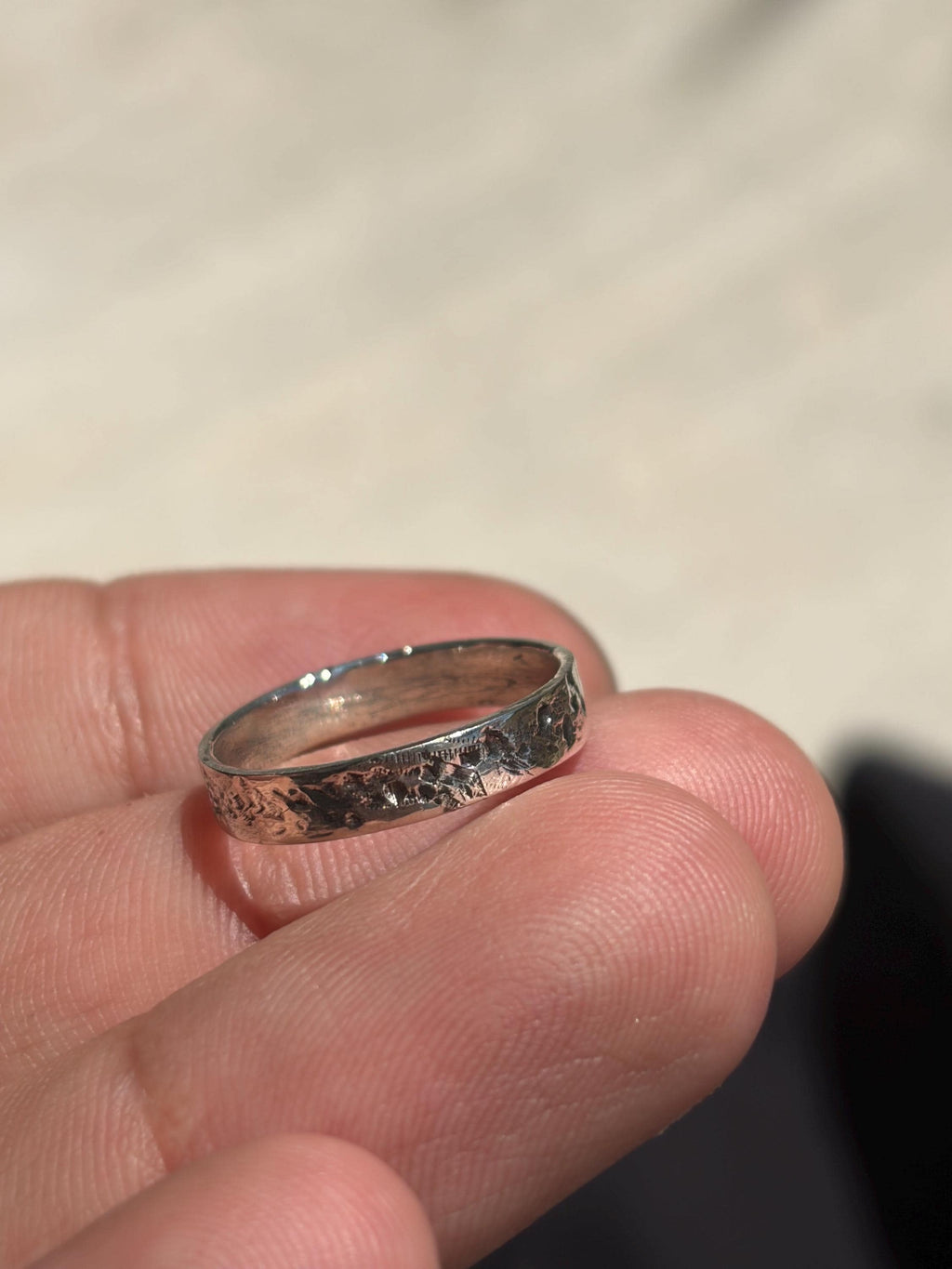 Crater Band/Ring .925 Sterling Silver